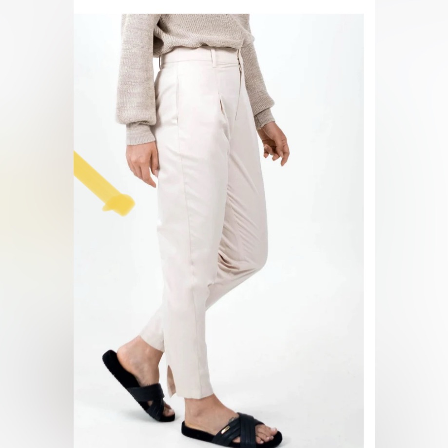 1people Organic Cotton Ladies Pant Egret Color Size L Nwt